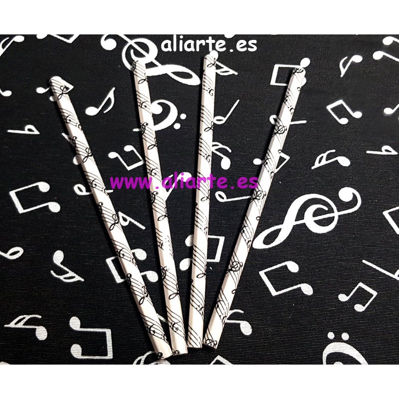 Precioso lápiz con motivos musicales.Precio por unidad.