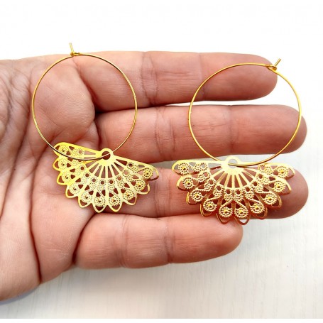 Pendientes Aros Dorado Flamenco