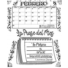 Calendario Mensual FEBRERO con Frase del Mes   2022