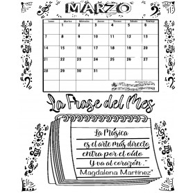 Calendario Mensual MARZO con Frase del Mes   2022