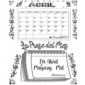 Calendario Mensual ABRIL con Frase del Mes   2022