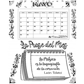 Calendario Mensual MAYO con Frase del Mes   2022