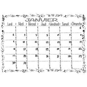 Calendario Musical  ENERO 2023 (Francés)